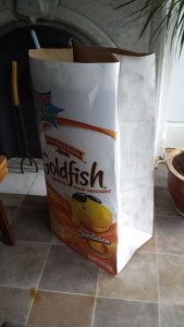 painted goldfish bag